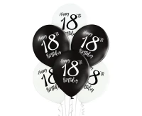 Balloons Belbal 12", D11, 18th birthday, 6 pcs